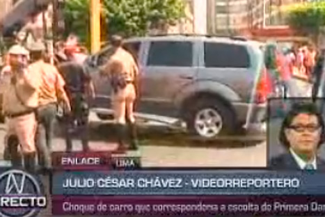 Nadine Heredia fue traslada a clínica tras sufrir accidente de tránsito