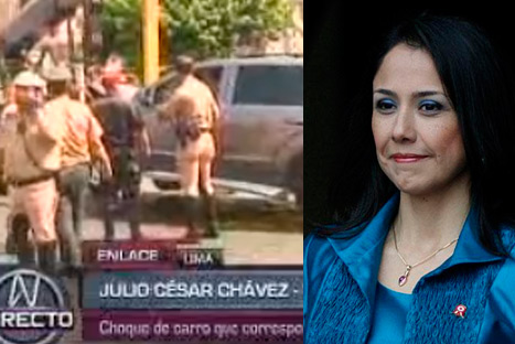 Nadine Heredia fue traslada a clínica tras sufrir accidente de tránsito