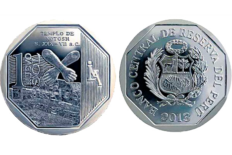 Presentan nueva moneda de un sol alusiva al templo de Kotosh