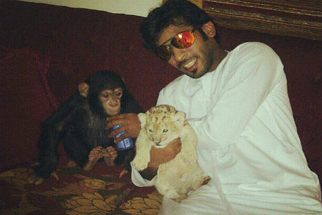 Impactante: hombre tiene leones como mascotas - FOTOS