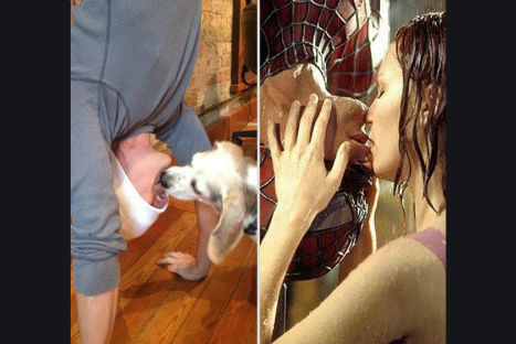 FOTOS: Hombre se toma fotos de escenas de película con su perro