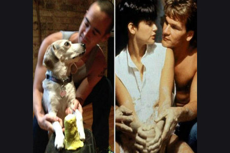 FOTOS: Hombre se toma fotos de escenas de película con su perro FOTOS: Hombre se toma fotos de escenas de película con su perro