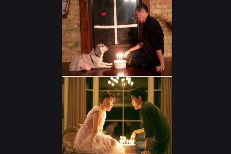 FOTOS: Hombre se toma fotos de escenas de película con su perro FOTOS: Hombre se toma fotos de escenas de película con su perro