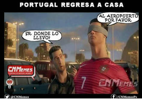 Portugal quedó eliminada del mundial. Mira los memes de su eliminación Portugal quedó eliminada del mundial. Mira los memes de su eliminación