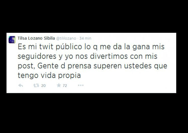 Tilsa Lozano se enfureció con periodistas a través de redes sociales