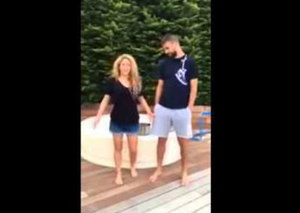Piqué y Shakira aceptaron el reto del 'cubetazo de agua helada' (VIDEO)