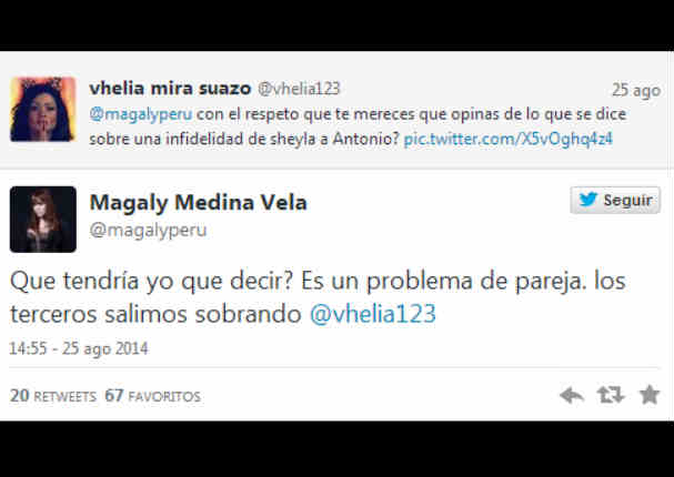 Mira lo que opinó  Magaly Medina sobre el 'ampay' de Sheyla Rojas