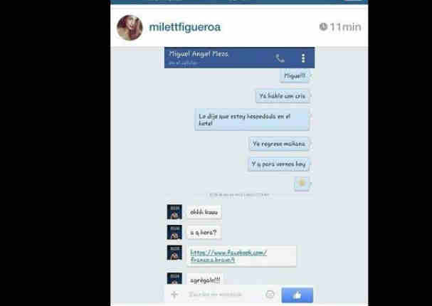 Se filtraron supuestas conversaciones entre Milett Figueroa y Christian Meier (FOTOS)