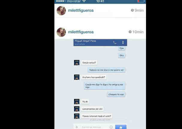 Se filtraron supuestas conversaciones entre Milett Figueroa y Christian Meier (FOTOS)