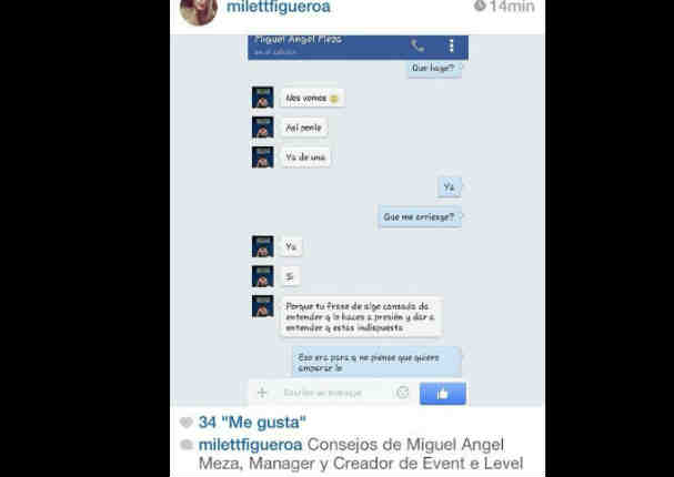 Se filtraron supuestas conversaciones entre Milett Figueroa y Christian Meier (FOTOS)