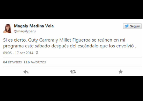 ¡Confirmado! Milett Figueroa y Guty Carrera frente a frente en el programa de Magaly (FOTOS) ¡Confirmado! Milett Figueroa y Guty Carrera frente a frente en el programa de Magaly (FOTOS)