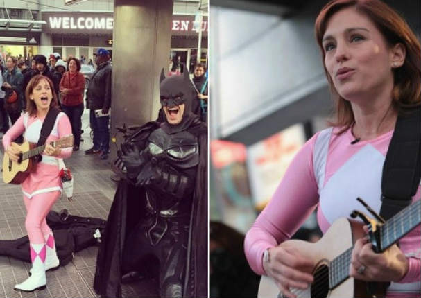 Power Rangers: Amy Jo Johnson volvió a vestir su traje rosa (FOTOS/VIDEO)