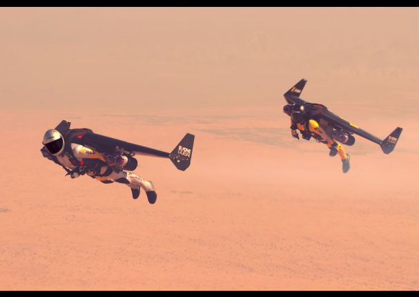 Un aviador fabrica sus propias alas autopropulsadas y vuela como un avión (VIDEO)