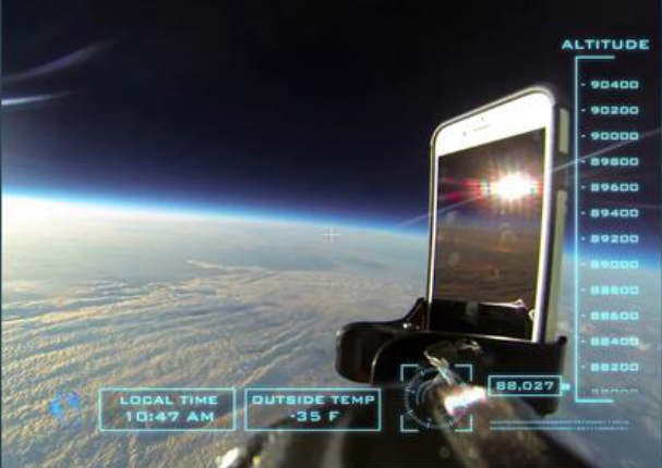 Prueban la resistencia del Iphone 6 lanzándolo desde la estratósfera (VIDEO)