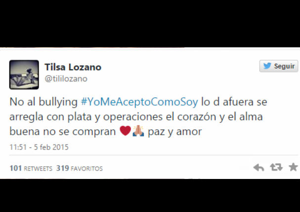 Tilsa Lozano pide que paren con el  bullying en su contra