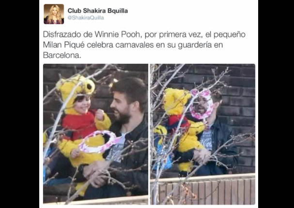 Milan Piqué se disfraza de Winnie Pooh (FOTOS)