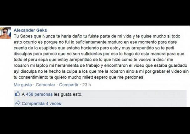 Expareja de Milett Figueroa rompe su silencio y pide perdón