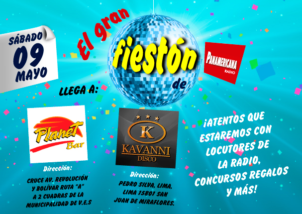 ¡Ven al gran fiestón de Radio Panamericana, este sábado 09 de mayo!