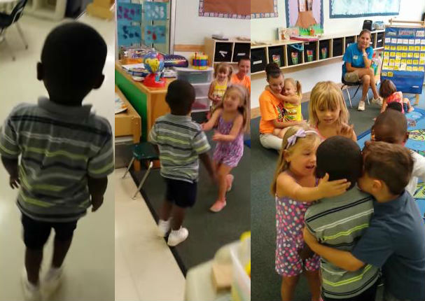 Faltó a clases una semana y sus compañeros le dieron tierno recibimiento (VIDEO)