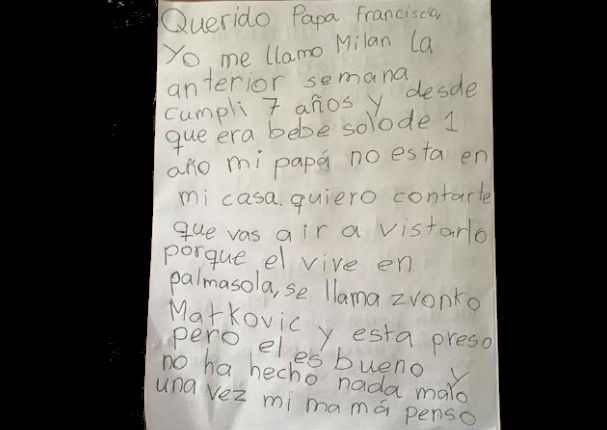 Mira la conmovodera carta que le escribió un niño boliviano al Papa Francisco