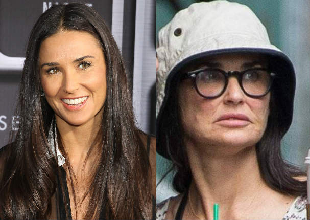 Mira la impactante transformación del rostro de Demi Moore (FOTOS)