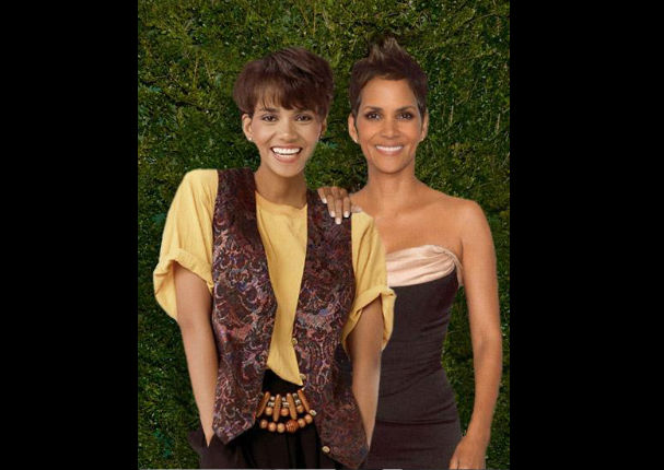 Mira estas nostálgicas fotos de famosos posando junto a ellos mismos de jóvenes