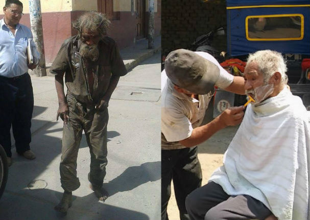 Chiclayo : vecinos de Ferreñafe tuvieron gesto solidario con indigente (FOTOS)