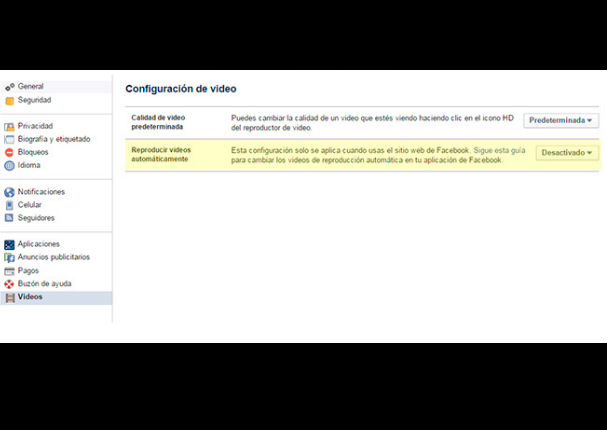 ¿Cómo desactivar la reproducción automática de videos en Facebook?