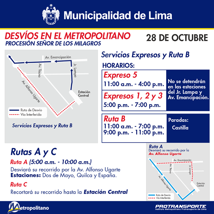 Señor de los Milagros: Revisa el plan de seguridad y desvíos por la procesión