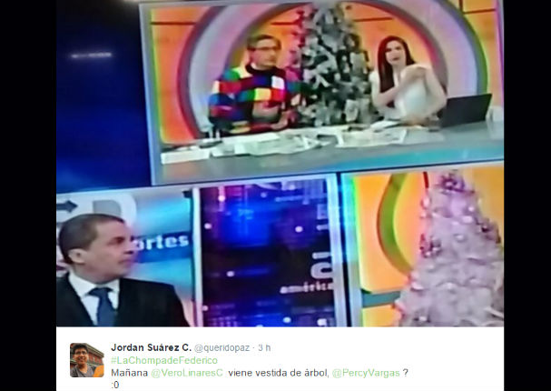 Federico Salazar causa sensación en redes sociales por vestir colorido vestuario en el noticiero (FOTOS)