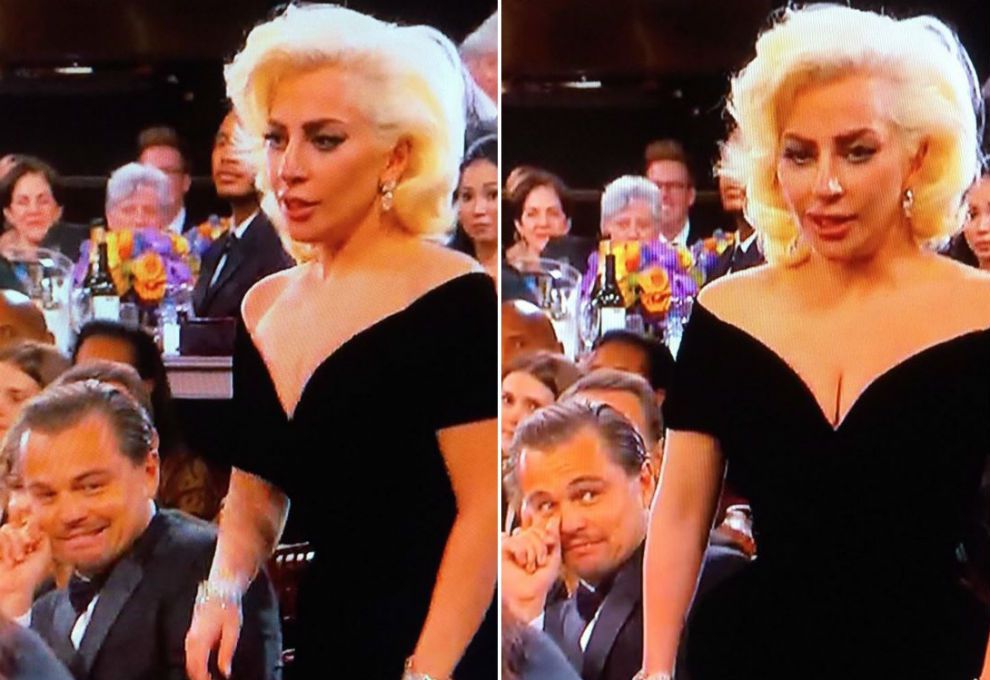 Globos de Oro 2016: Mira lo que pasó entre Leonardo DiCaprio y  Lady Gaga - VIDEO