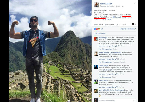 Chico reality desata polémica por menospreciar a Machu Picchu