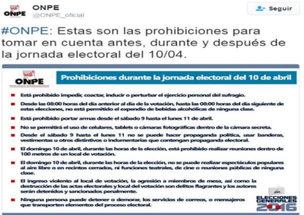 ¡Atento! Estas son las restricciones y prohibiciones para estas Elecciones 2016