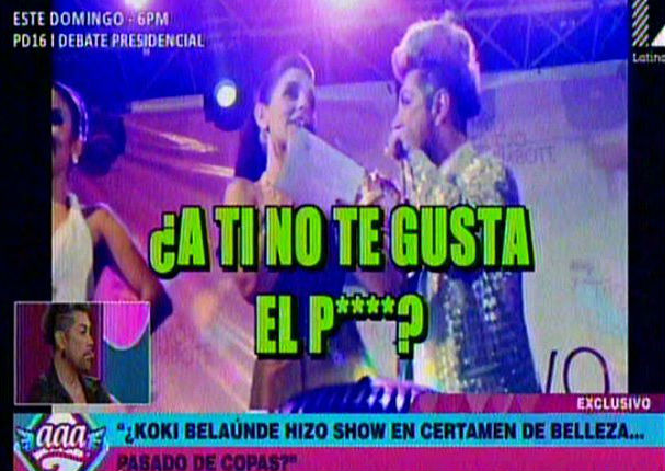 Koky Belaunde se pasa de copas y arma tremendo show en certamen de belleza (VIDEO)