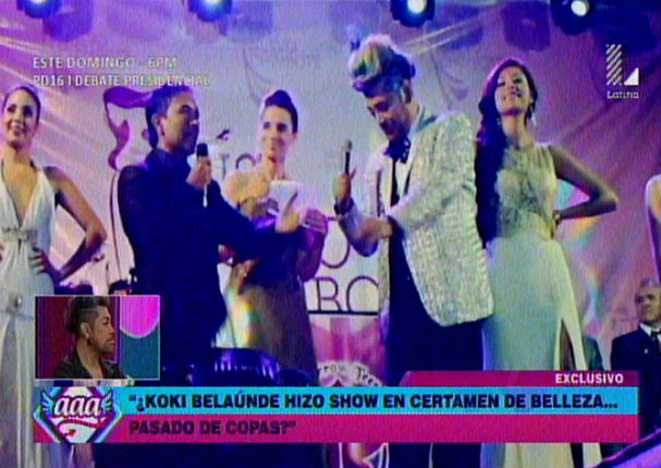 Koky Belaunde se pasa de copas y arma tremendo show en certamen de belleza (VIDEO)