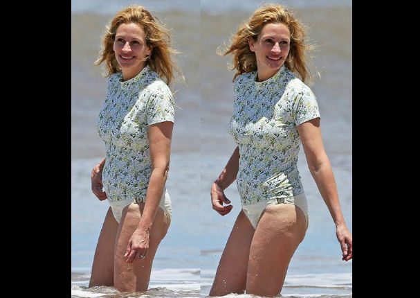 Julia Roberts luce en bikini sin importarle su celulitis (FOTOS)