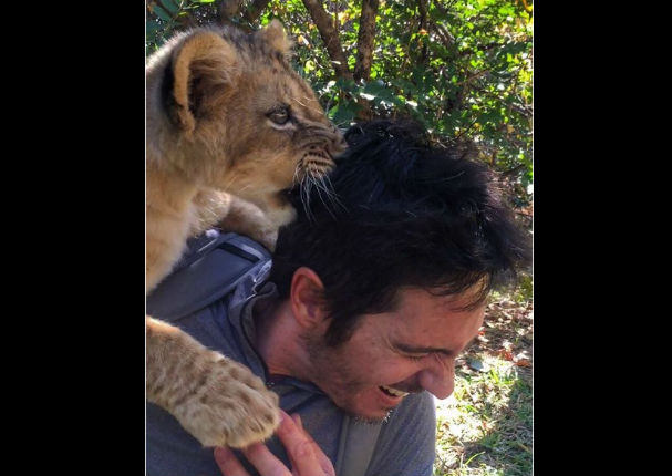 Mauricio Ochmann fue tiernamente atacado por un pequeño león (FOTO)