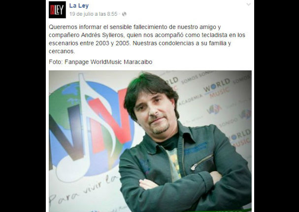 Muere exintegrante de 'La Ley', Andrés Sylleros, en una playa de México