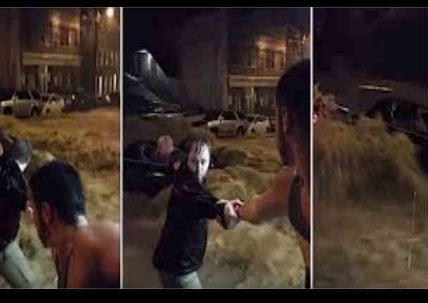 Facebook: Así rescataron a una mujer en medio de una inundación