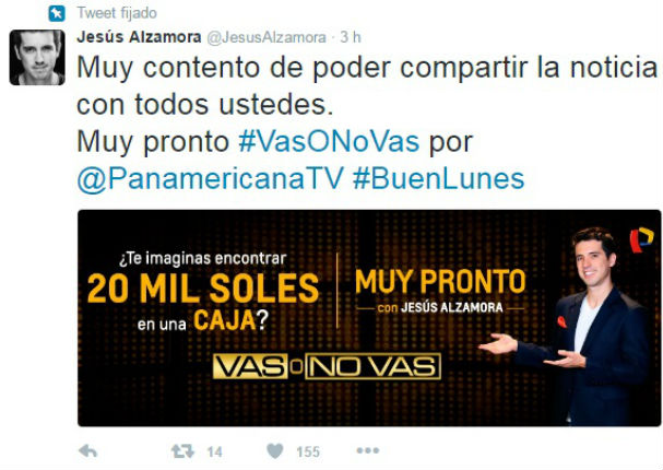 Jesús Alzamora conducirá este programa en Panamericana Televisión Jesús Alzamora conducirá este programa en Panamericana Televisión