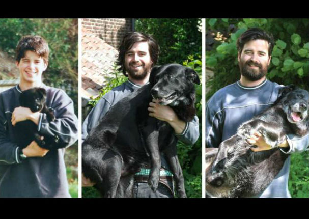 Las  fotos más conmovedoras de perros y sus dueños con el pasar del tiempo