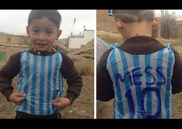 Lionel Messi se encuentra con niño afgano - VIDEO