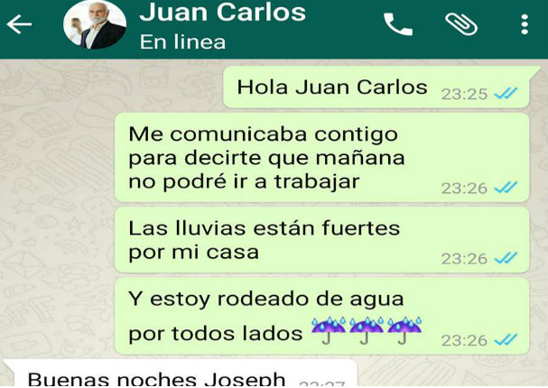 WhatsApp: Dijo que no iría a trabajar por el huaico y así le respondió su jefe - FOTOS