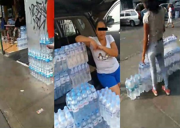 ¡Ellos son! Personas venden agua y se aprovechan de la desgracia ajena - VIDEO
