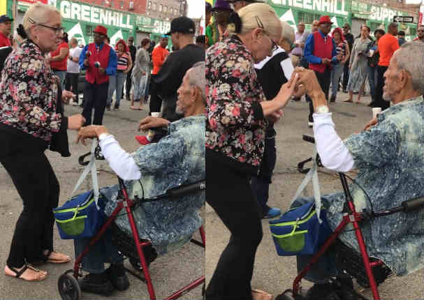 ¡El poder de la salsa! Anciano en andador sorprende a todos con baile