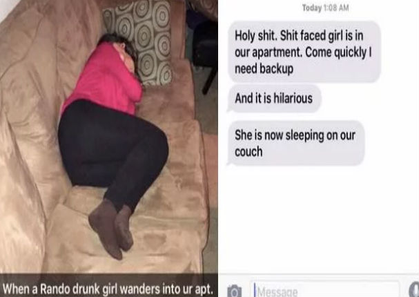 Viral: Mujer ebria entra a casa de desconocido para dormir (FOTO)