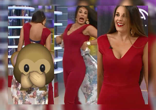 Rebeca Escribens: Enterizo le juega mala pasada en vivo(VIDEO)