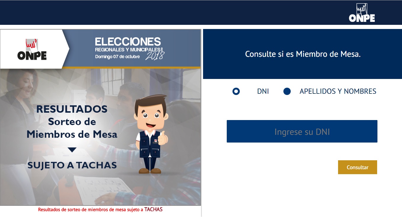 Elecciones municipales 2018: Entérate si serás miembro de mesa aquí