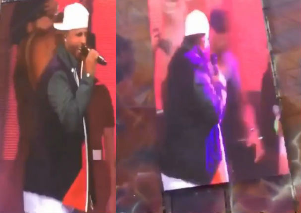 Nicky Jam pasa terrible susto por 'balas' durante concierto (VIDEO)