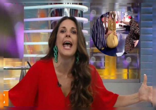 Rebeca Escribens empuja bruscamente a Verónica Linares en vivo